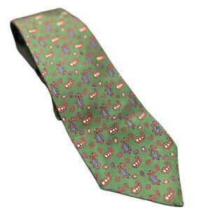 Vintage Regal x Arko's Clothiers Neck Tie Green Paisley Print All Silk 60s/70s